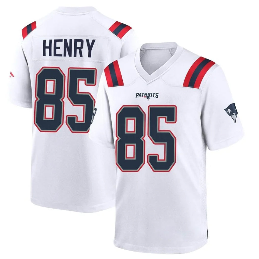 NE.Patriots #85 Hunter Henry Player White Home Game Odoa Stitched Jerseys