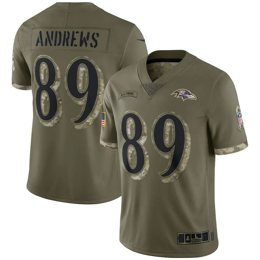 B.Ravens #89 Mark Andrews Player Olive Salute To Service Limited Odoa Stitched Jerseys