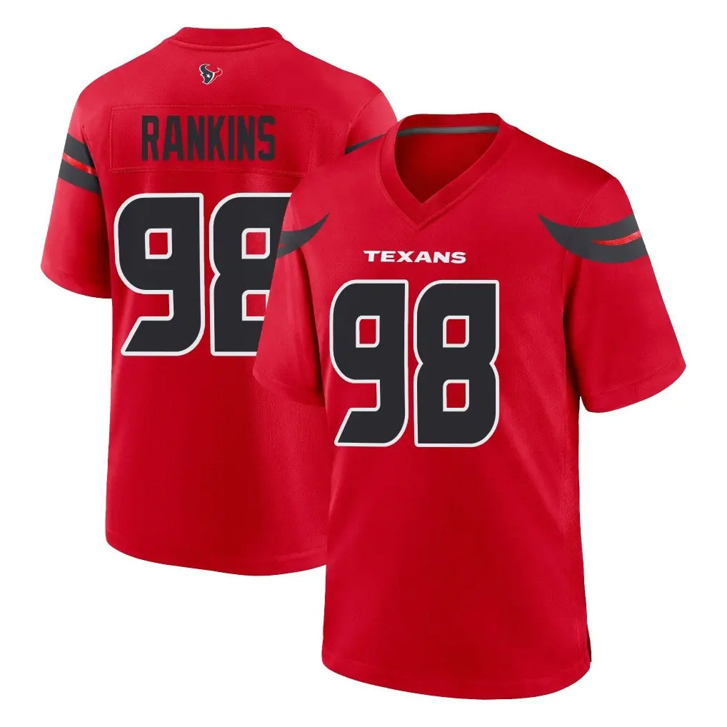 H.Texans #98 Sheldon Rankins Player Red Alternate Home Game Odoa Stitched Jerseys