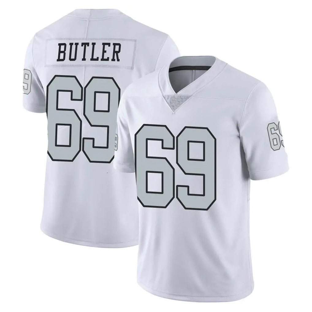 LV.Raiders #69 Adam Butler Player White Limited Color Rush Home Game Odoa Stitched Jerseys