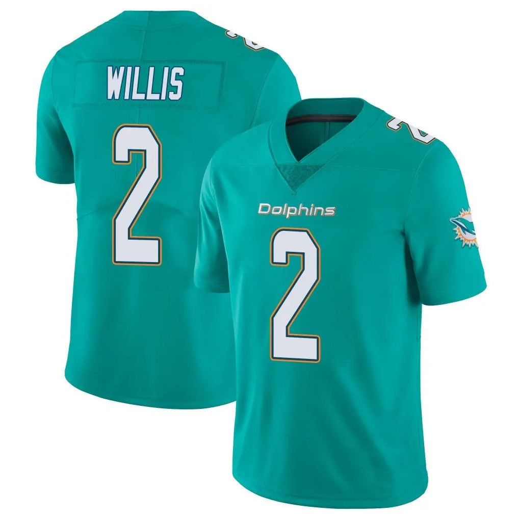M.Dolphins #2 Malik Willis Player Aqua Limited Vapor Untouchable Home Game Odoa Stitched Jerseys