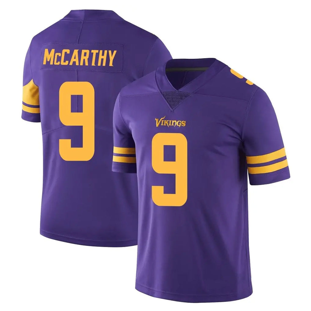 M.Vikings #9 J.J. McCarthy Player Purple Limited Color Rush Home Game Odoa Stitched Jerseys