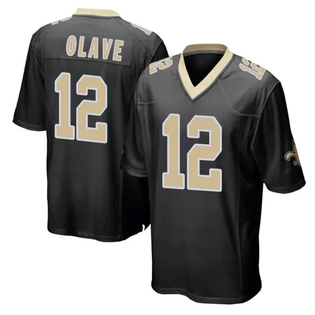 NO.Saints #12 Chris Olave Player Black Home Game Odoa Stitched Jerseys