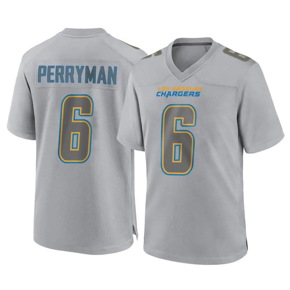 LA.Chargers #6 Denzel Perryman Player Gray Atmosphere Fashion Home Game Odoa Stitched Jerseys
