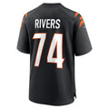 Odoa C.Bengals #74 Jalen Rivers Black Team Game Jersey