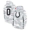IN.Colts #0 Camryn Bynum Player Arctic Camo Salute to Service Hoodies Limited Game Odoa Stitched Jerseys