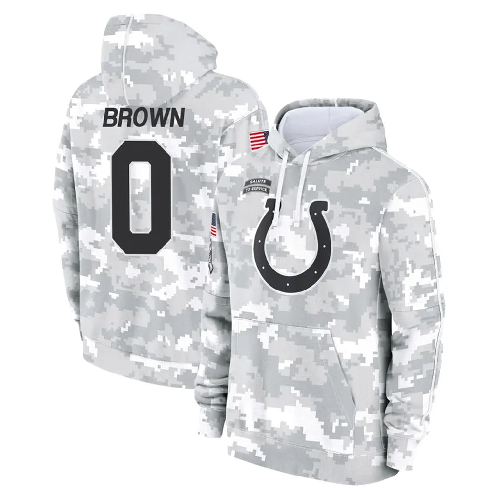 IN.Colts #0 Camryn Bynum Player Arctic Camo Salute to Service Hoodies Limited Game Odoa Stitched Jerseys