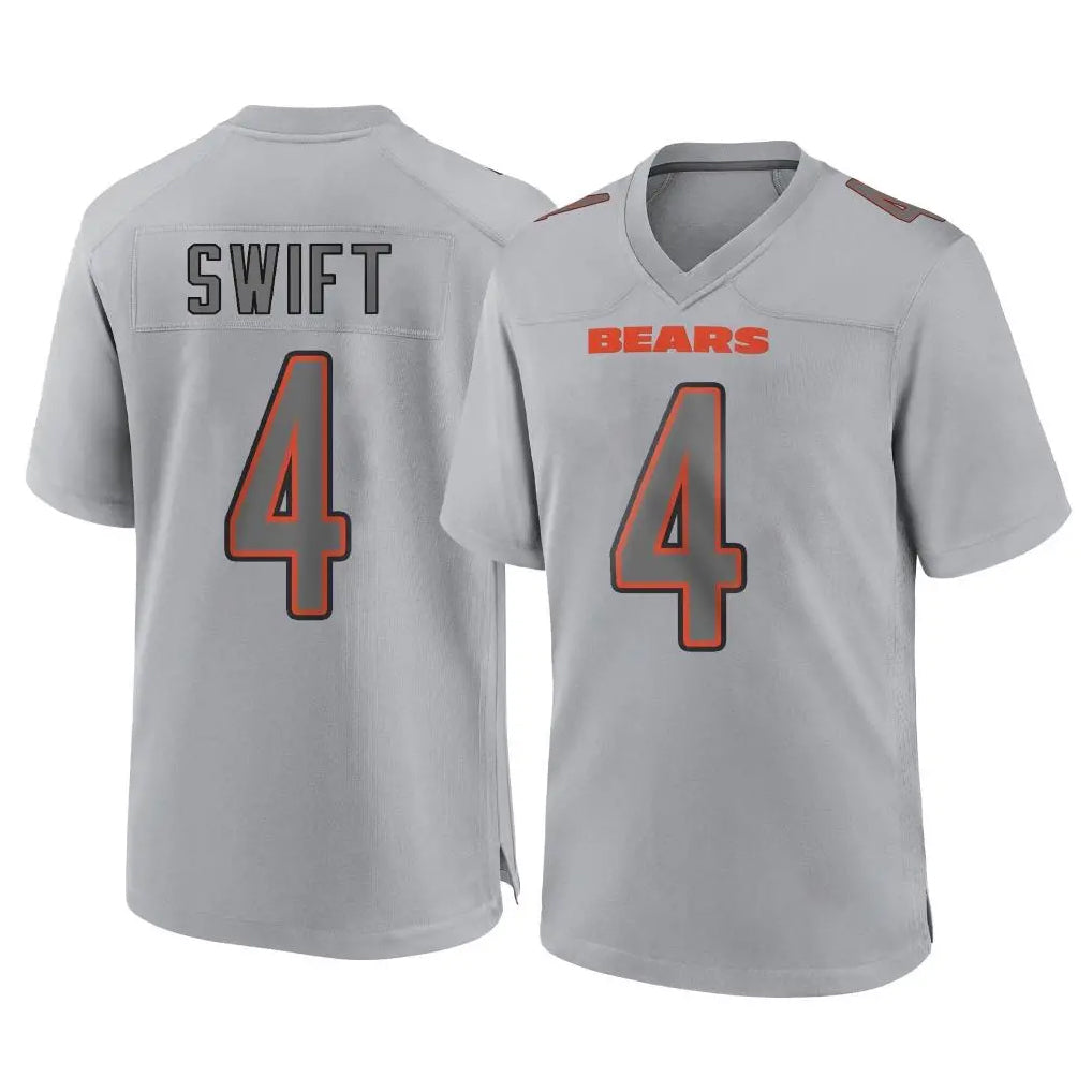 C.Bears #4 D'Andre Swift Player Gray Atmosphere Fashion Game Odoa Stitched Jerseys