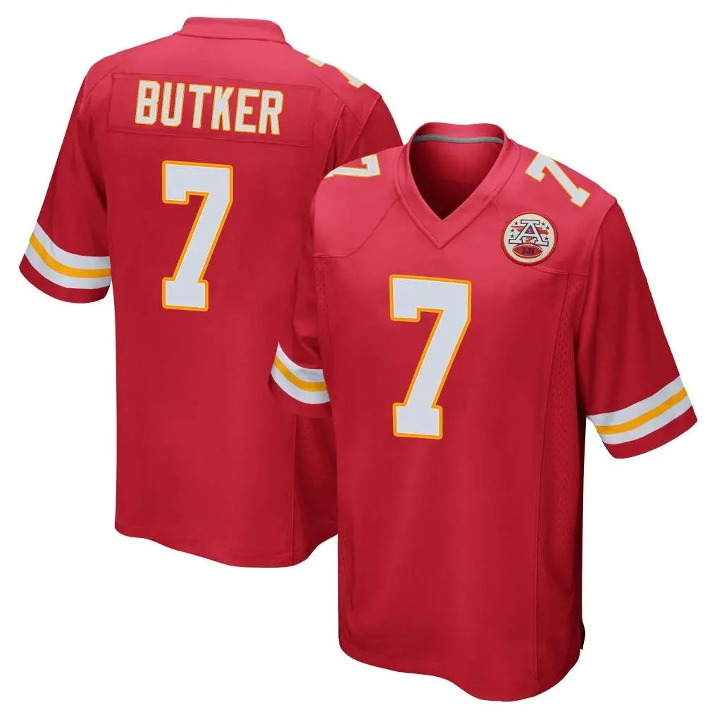 KC.Chiefs #7 Harrison Butker Player Red Home Game Odoa Stitched Jerseys
