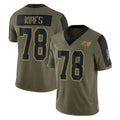 TB.Buccaneers #78 Tristan Wirfs Player Olive Salute To Service Limited Game Odoa Stitched Jerseys