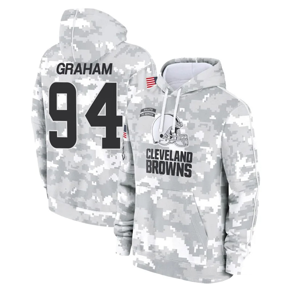 C.Browns #94 Mason Graham Player Arctic Camo Salute to Service Hoodies Limited Game Odoa Stitched Jerseys