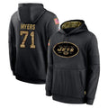 NY.Jets #71 Josh Myers Player Black Salute to Service Hoodies Limited Game Odoa Stitched Jerseys