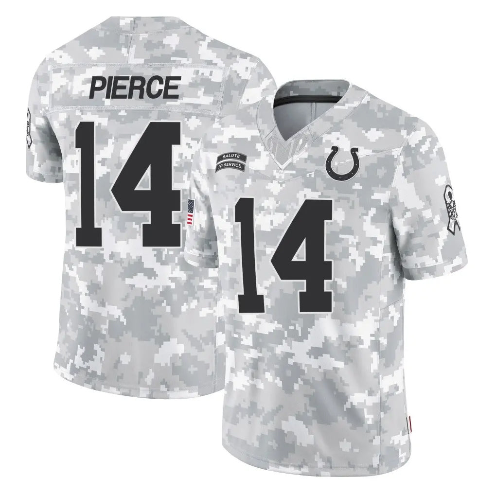 IN.Colts #14 Alec Pierce Player Arctic Camo Salute To Service Limited Game Odoa Stitched Jerseys