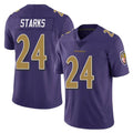 B.Ravens #24 Malaki Starks Player Purple Color Rush Vapor Untouchable Limited Home Game Odoa Stitched Jerseys