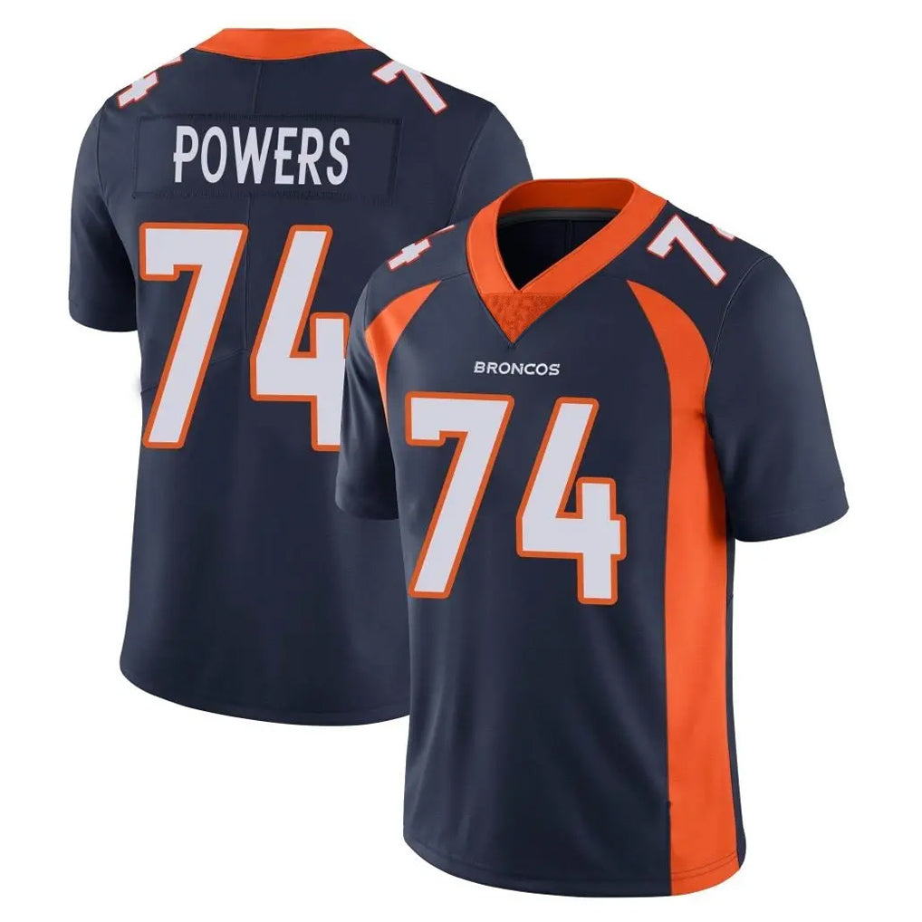 D.Broncos #74 Ben Powers Player Navy Vapor Untouchable Limited Game Odoa Stitched Jerseys