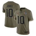 NE.Patriots #10 Drake Maye Player Olive Salute To Service Limited Odoa Stitched Jerseys