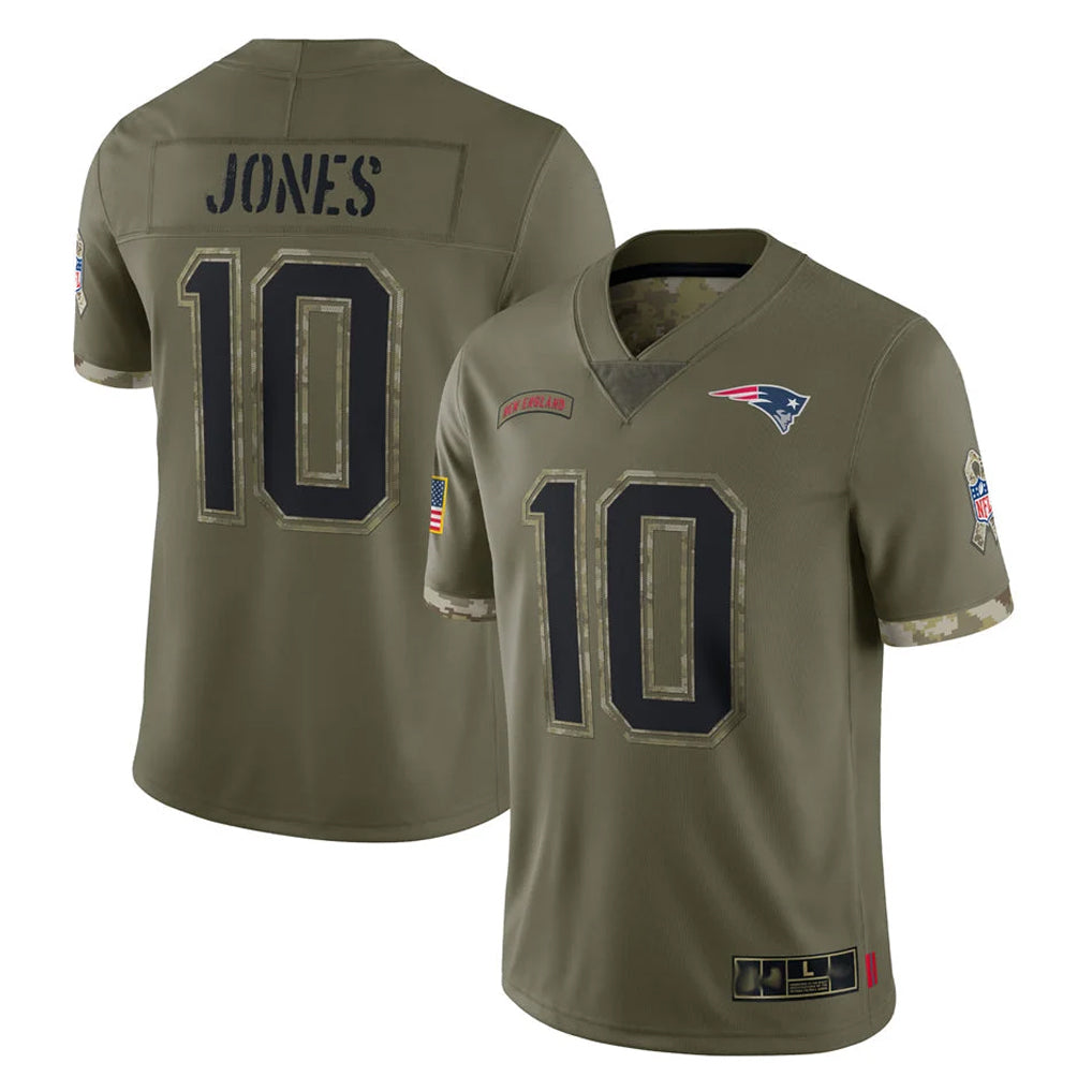 NE.Patriots #10 Drake Maye Player Olive Salute To Service Limited Odoa Stitched Jerseys