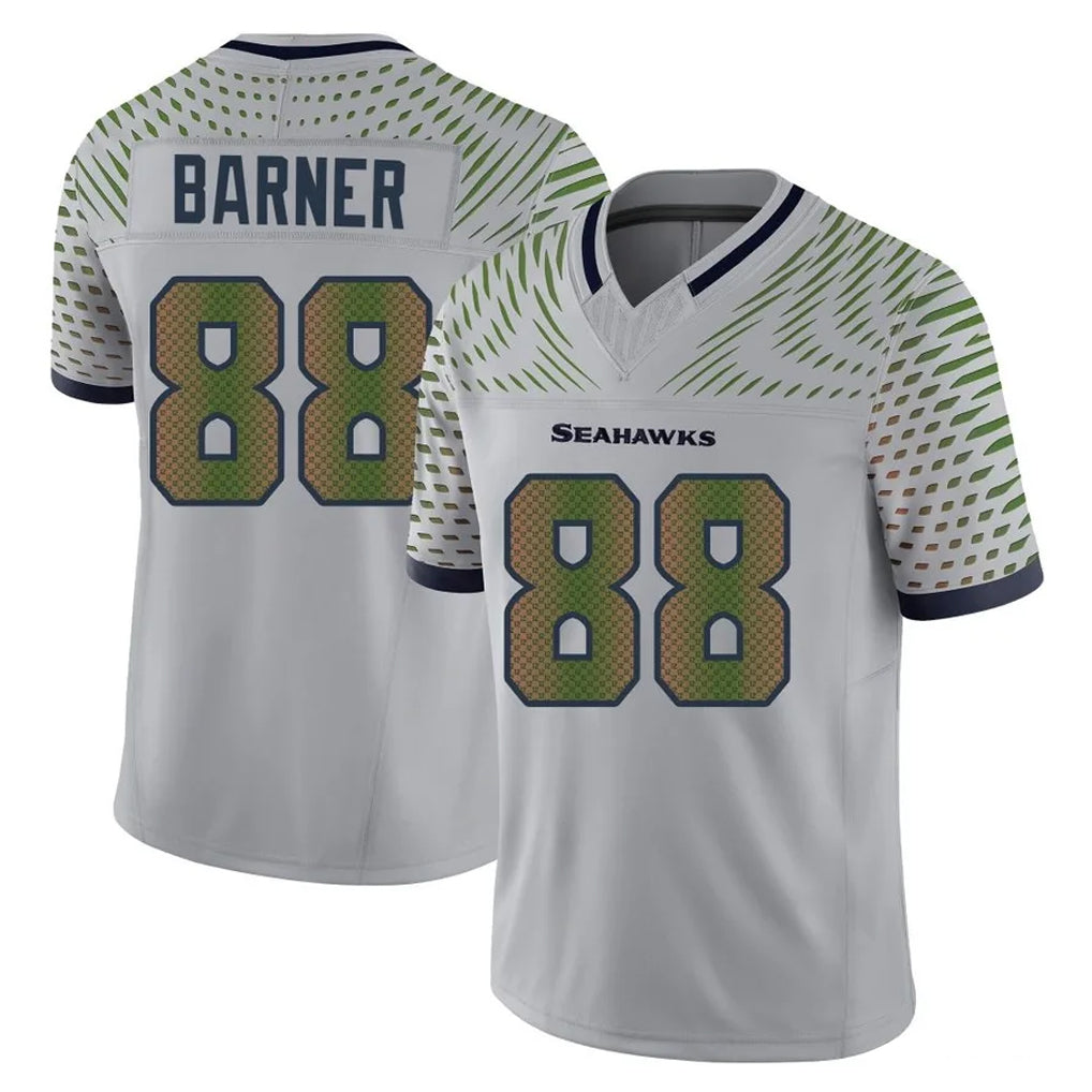 S.Seahawks #88 AJ Barner Player Grey Limited 2025 Rivalries Collection Home Game Odoa Stitched Jerseys