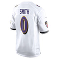 B.Ravens #0 Roquan Smith Player White Alternate Home Game Odoa Stitched Jerseys