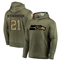 S.Seahawks #21 Devon Witherspoon Player Olive Salute to Service Pullover Hoodie Home Game Odoa Stitched Jerseys