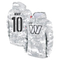 W.Commanders #10 Tress Way Player Arctic Camo Limited Salute to Service Pullover Hoodies Game Odoa Stitched Jerseys
