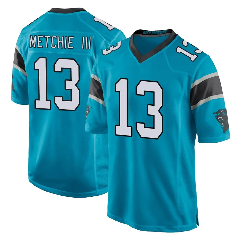 C.Panthers #13 John Metchie III Player Blue Game Odoa Stitched Jerseys