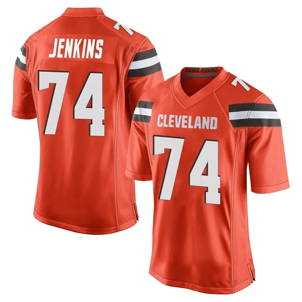 C.Browns #74 Elgton Jenkins Player Orange Home Game Odoa Stitched Jerseys