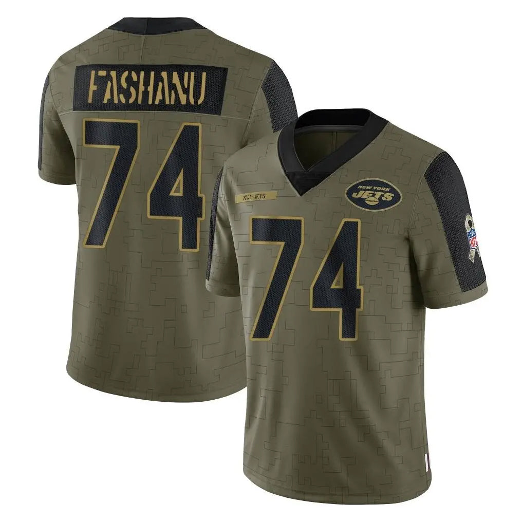 NY.Jets #74 Olu Fashanu Player Olive Salute To Service Limited Game Odoa Stitched Jerseys