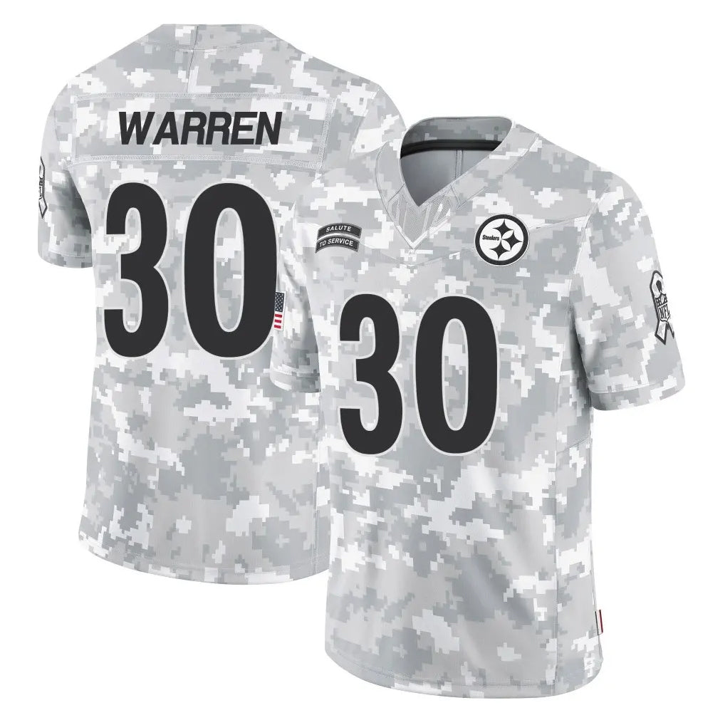 P.Steelers #30 Jaylen Warren Player Arctic Camo Limited Salute To Service Home Game Odoa Stitched Jerseys