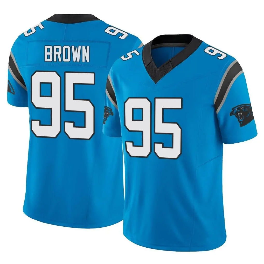 C.Panthers #95 Derrick Brown Player Blue Vapor F.U.S.E. Limited Home Game Odoa Stitched Jerseys