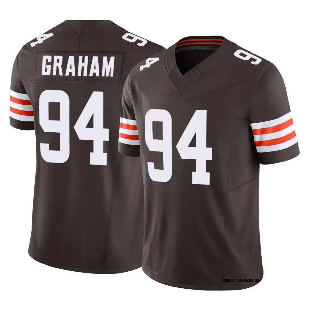 C.Browns #94 Mason Graham Player Brown Vapor F.U.S.E. Limited Home Game Odoa Stitched Jerseys