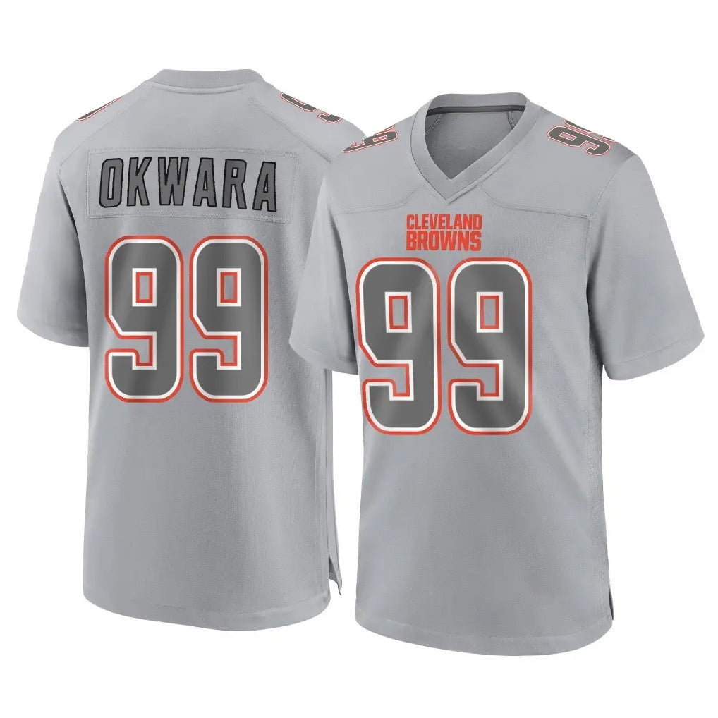 C.Browns #99 Julian Okwara Player Gray Atmosphere Fashion Game Odoa Stitched Jerseys