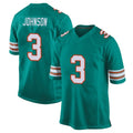 M.Dolphins #3 Chris Johnson Player Aqua Alternate Home Game Odoa Stitched Jerseys