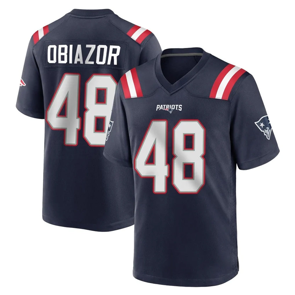 NE.Patriots #48 Namdi Obiazor Player Navy Home Game Odoa Stitched Jerseys