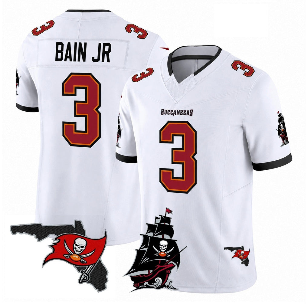 TB.Buccaneers #3 Rueben Bain Jr. Player White Limited 2026 Season Vapor F.U.S.E. Home Game Odoa Stitched Jerseys