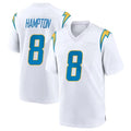 LA.Chargers #8 Omarion Hampton Player White Home Game Odoa Stitched Jerseys
