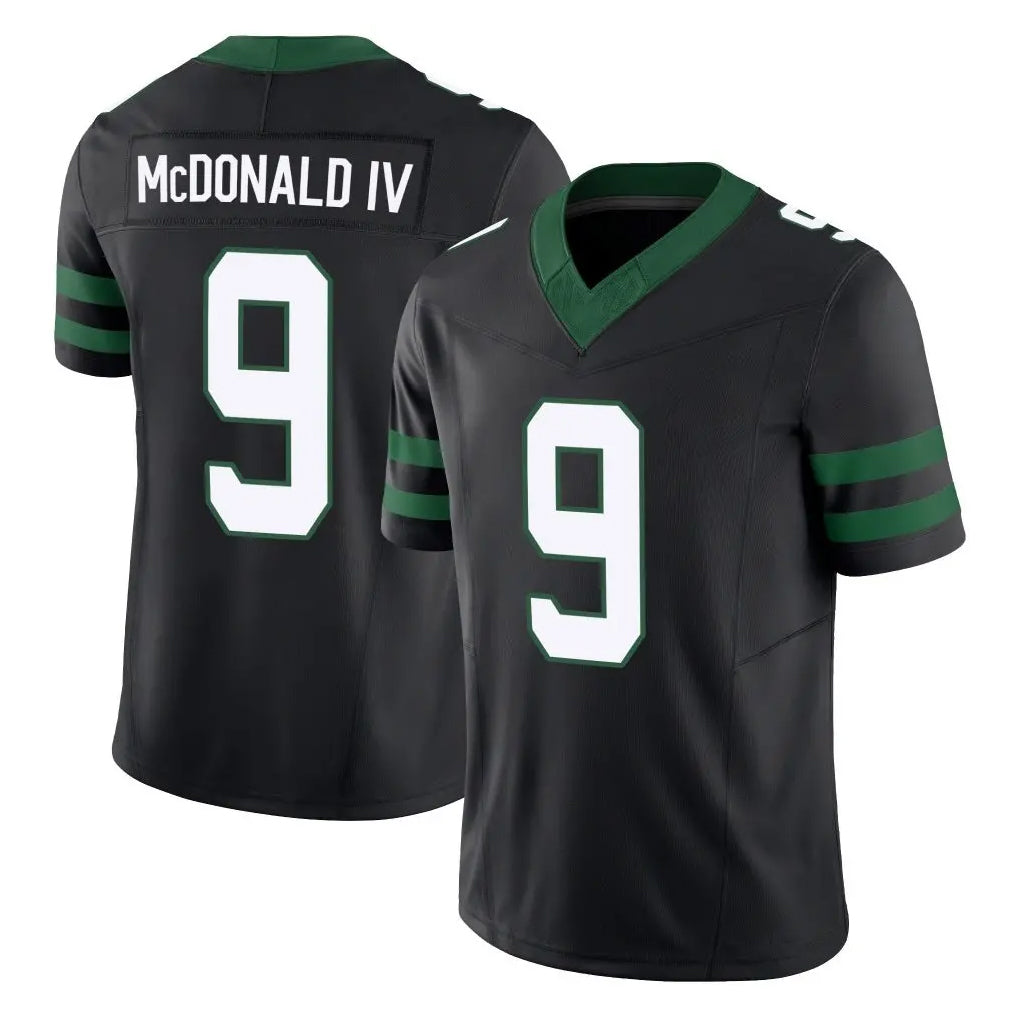 NY.Jets #9 Will McDonald IV Player Black Limited Legacy Vapor F.U.S.E. Home Game Odoa Stitched Jerseys