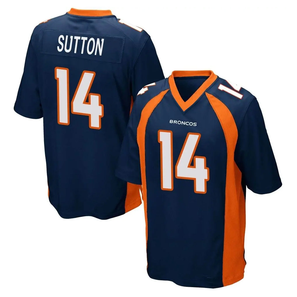 D.Broncos #14 Courtland Sutton Player Navy Game Odoa Stitched Jerseys