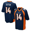 D.Broncos #14 Courtland Sutton Player Navy Game Odoa Stitched Jerseys
