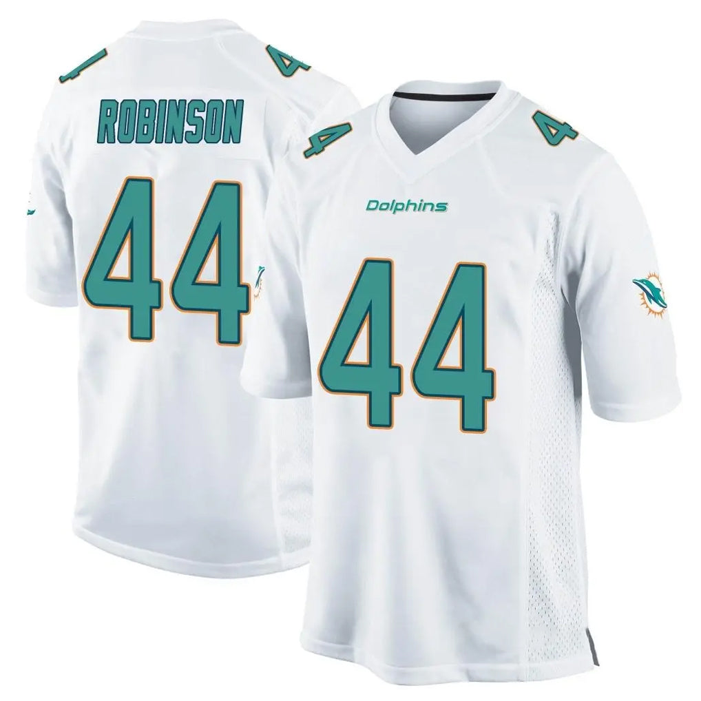 M.Dolphins #44 Chop Robinson Player White Home Game Odoa Stitched Jerseys