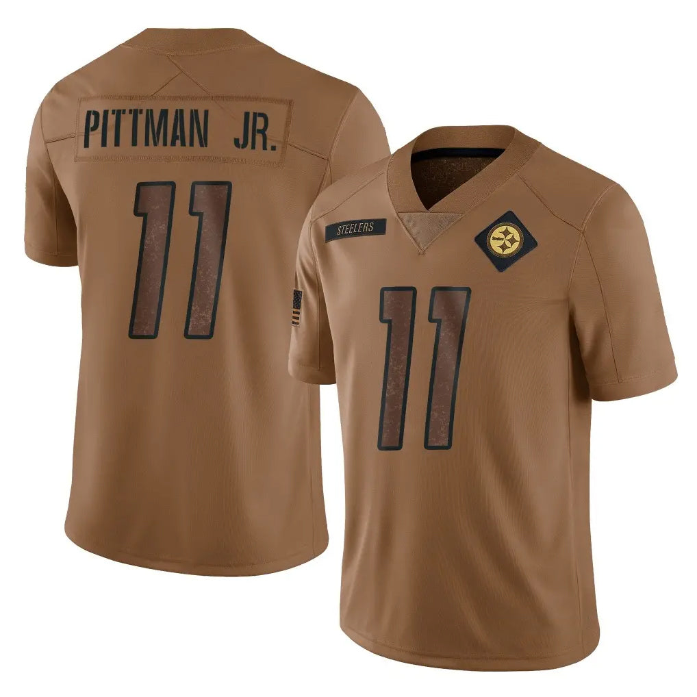 P.Steelers #11 Michael Pittman Jr. Player Brown Limited Salute To Service Home Game Odoa Stitched Jerseys
