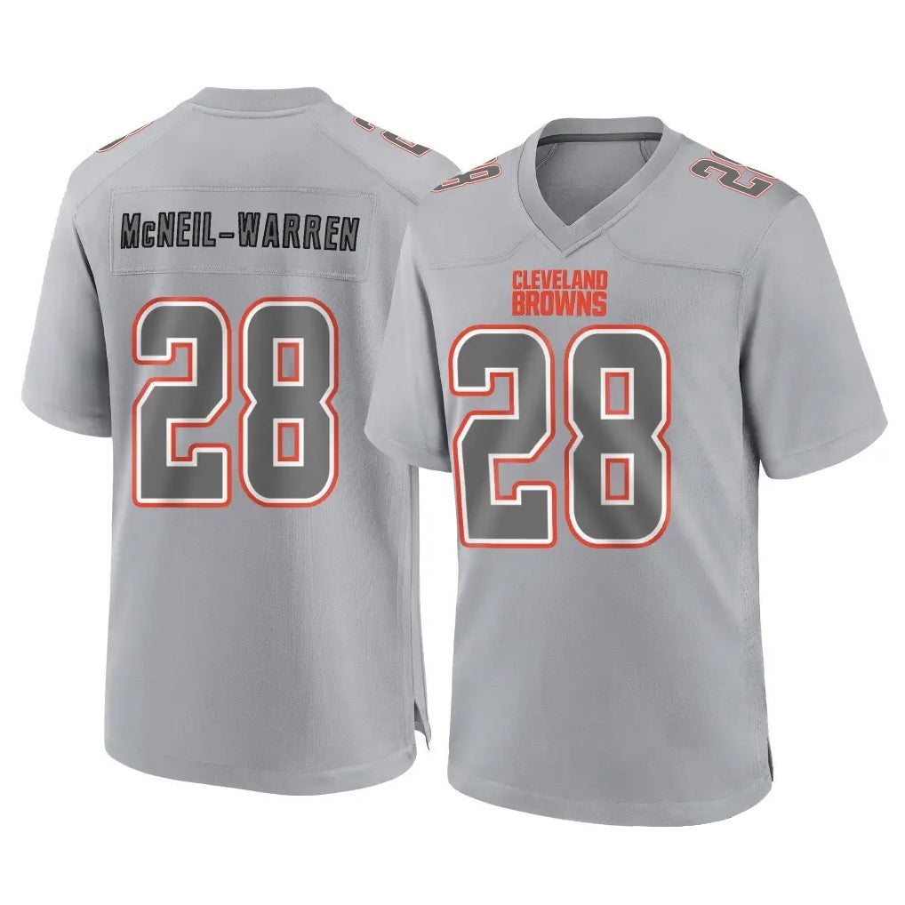 C.Browns #28 Emmanuel McNeil-Warren Player Gray Atmosphere Fashion Game Odoa Stitched Jerseys