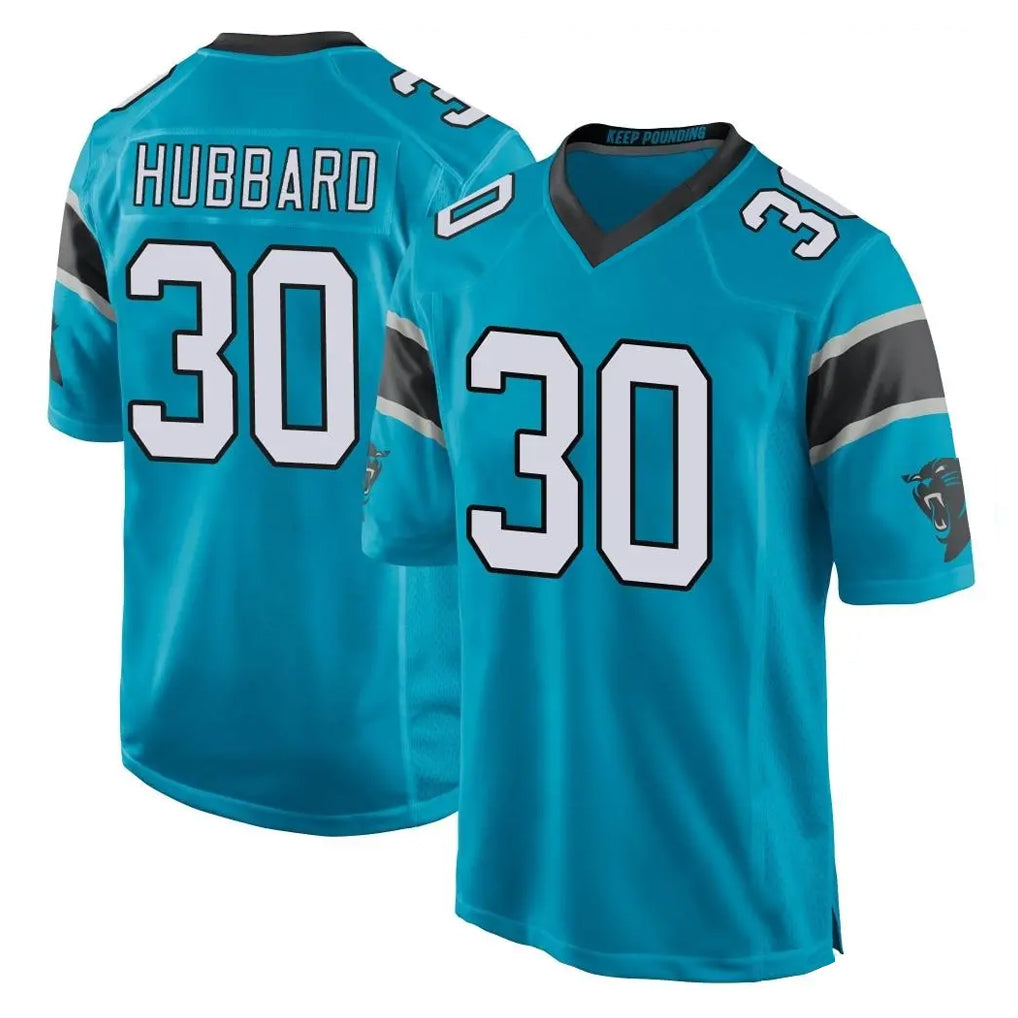 C.Panthers #30 Chuba Hubbard Player Blue Game Odoa Stitched Jerseys