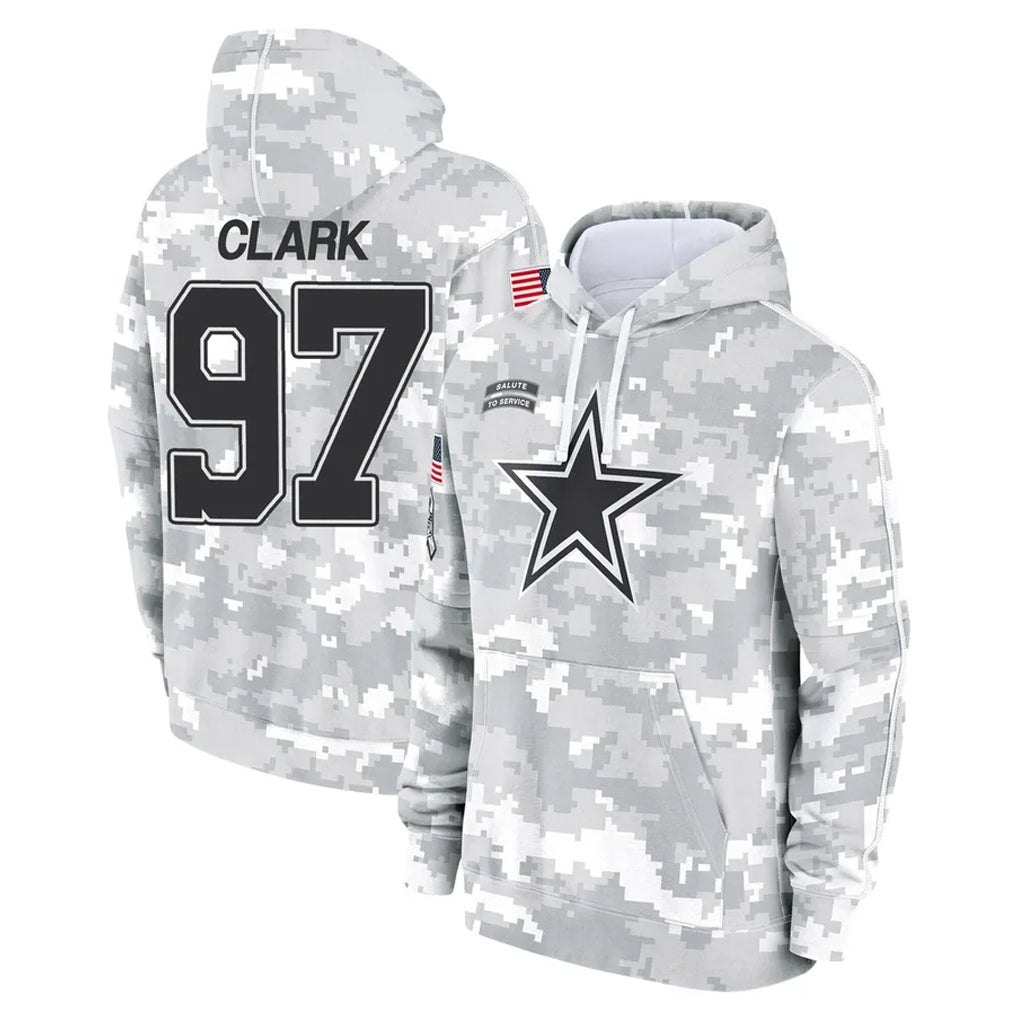 D.Cowboys #97 Kenny Clark Player Arctic Camo Salute to Service Hoodies Limited Game Odoa Stitched Jerseys