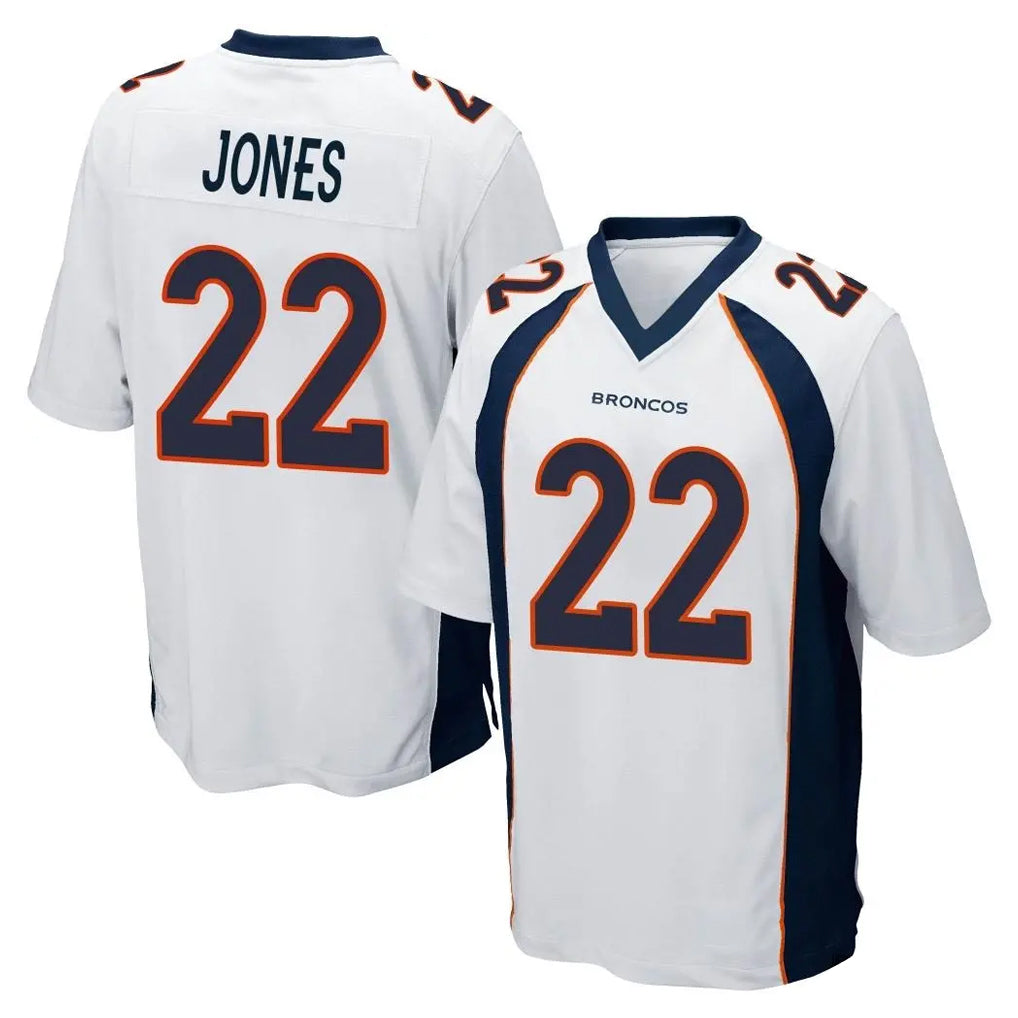 D.Broncos #22 Brandon Jones Player White Game Odoa Stitched Jerseys