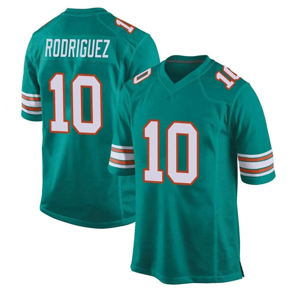 M.Dolphins #10 Jacob Rodriguez Player Aqua Alternate Home Game Odoa Stitched Jerseys