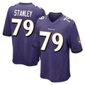 B.Ravens #79 Ronnie Stanley Player Purple Color Rush Home Game Odoa Stitched Jerseys