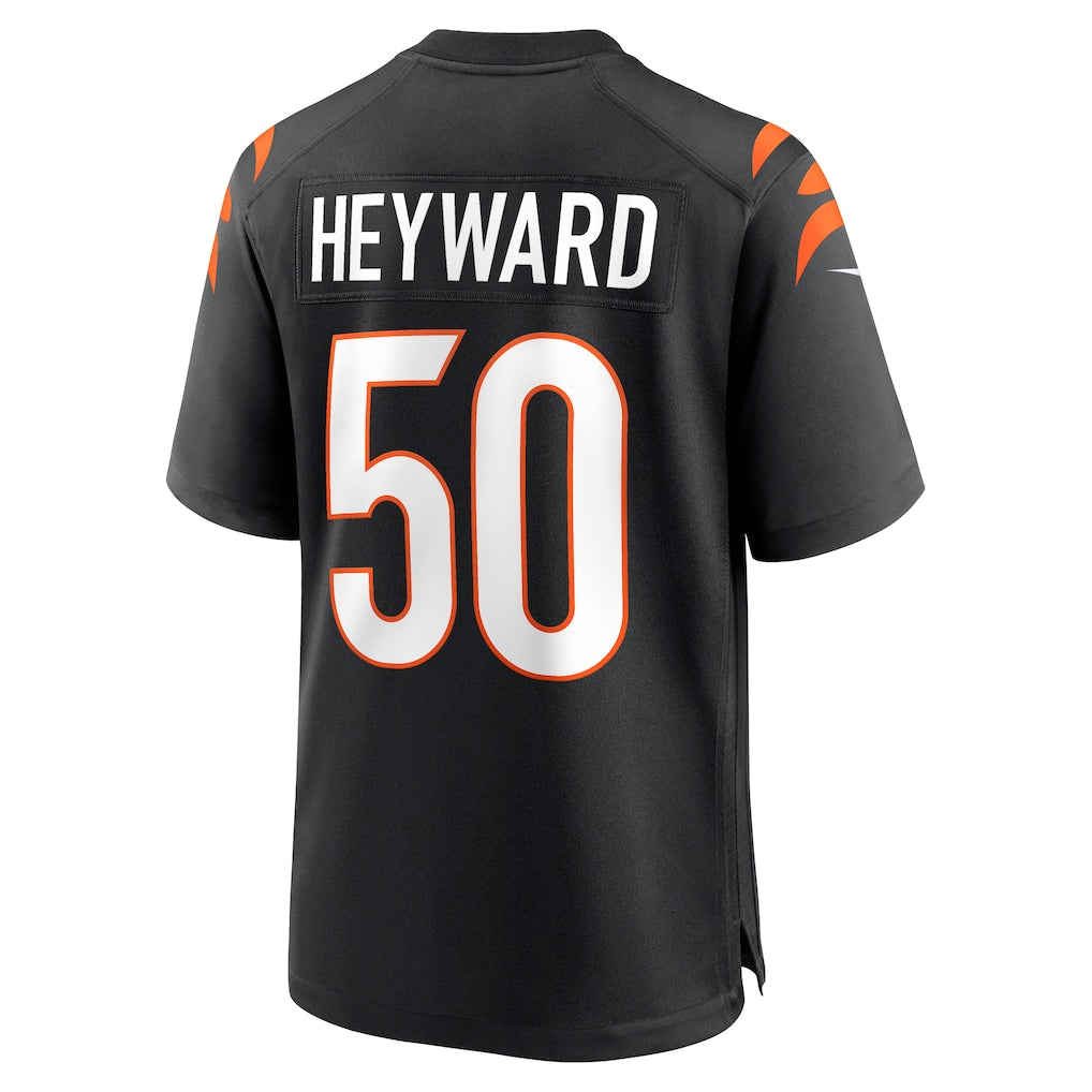 Odoa C.Bengals #50 Shaka Heyward Black Team Game Jersey