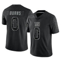 NY.Giants #0 Brian Burns Player Black Limited Reflective Home Game Odoa Stitched Jerseys