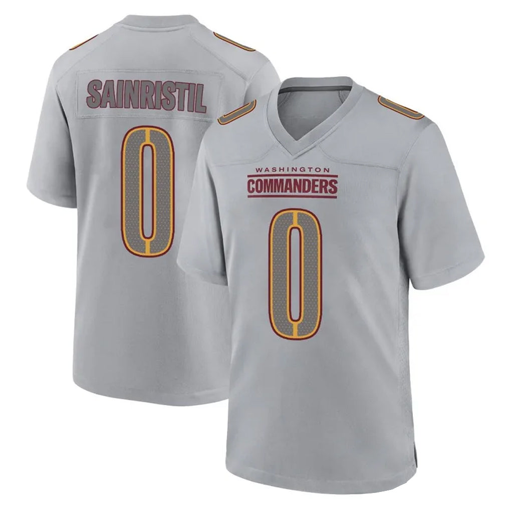 W.Commanders #0 Mike Sainristil Player Gray Atmosphere Fashion Home Game Odoa Stitched Jerseys